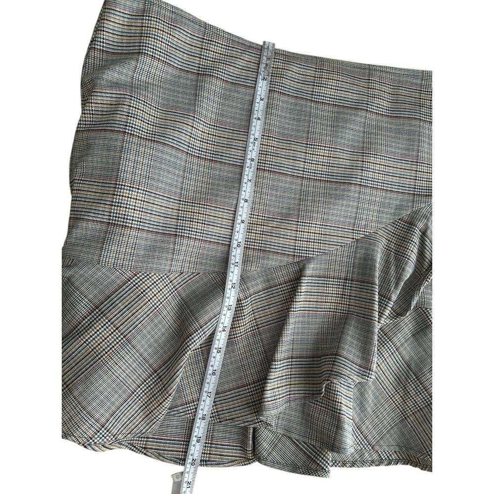 Trina Turk Womens Plaid Mini Skirt, Multicolored Size 12 classic ruffle accent - Picture 6 of 7